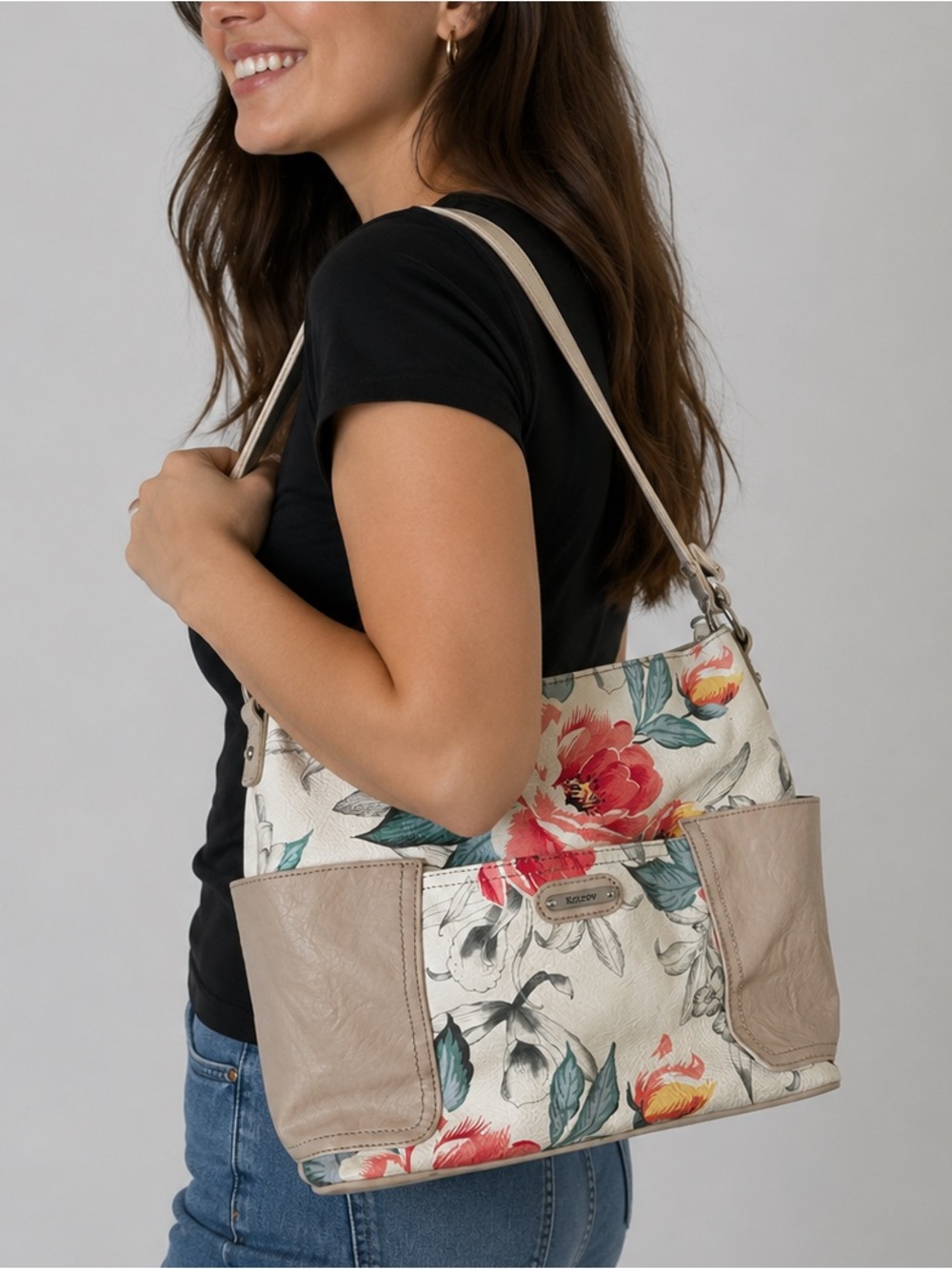 Koltov Floral Shoulder Bag Purse Boho Chic / florals for fall